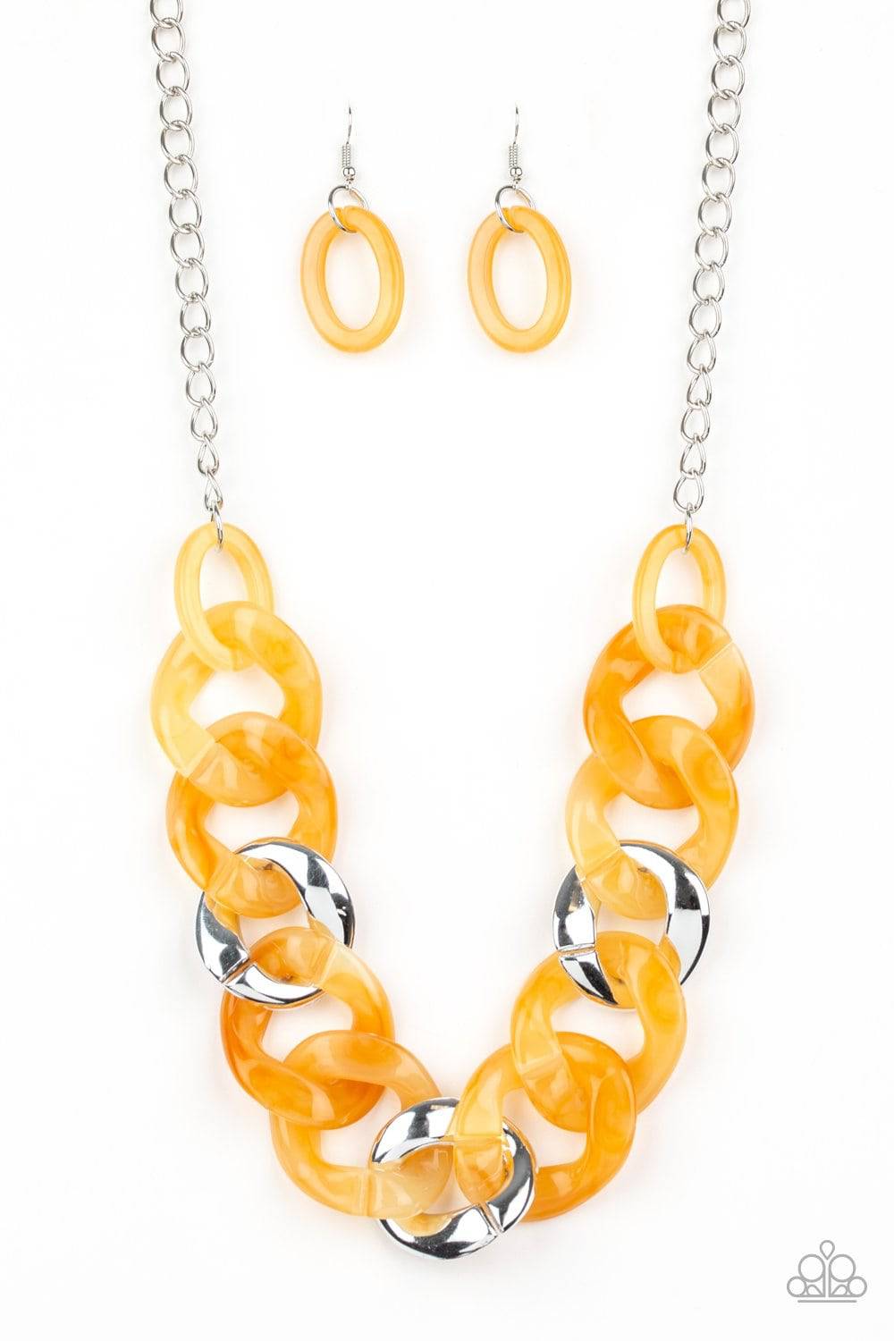 I Have A HAUTE Date - Yellow Acrylic Necklace - Paparazzi Accessories - GlaMarous Titi Jewels