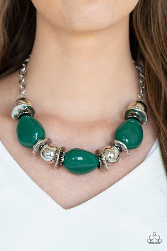 Vivid Vibes - Green Bead Necklace - Paparazzi Accessories - GlaMarous Titi Jewels