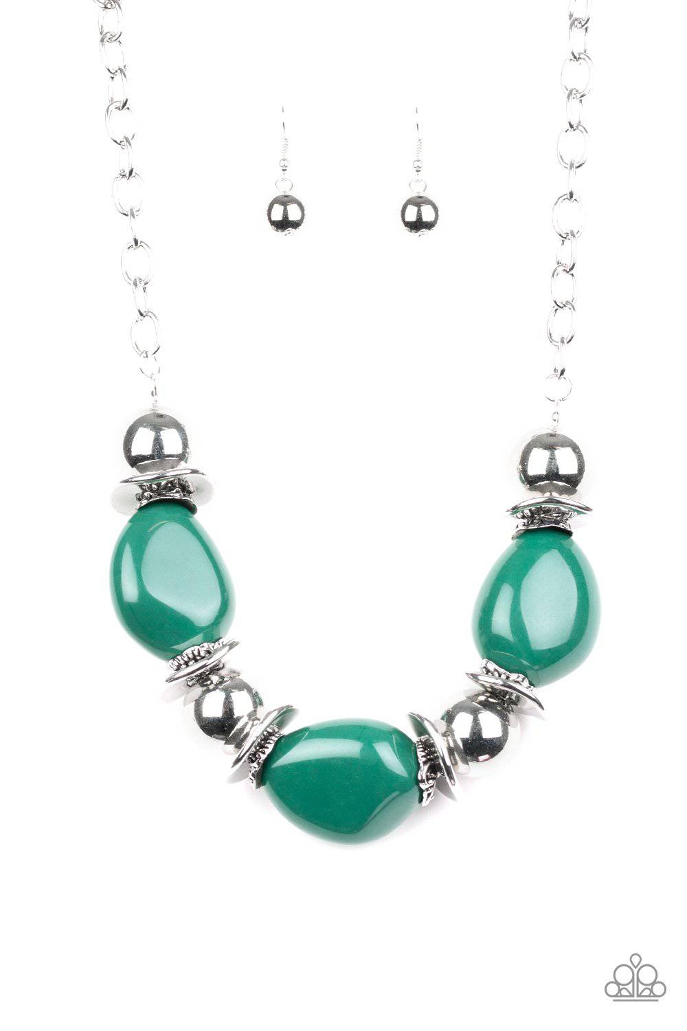 Vivid Vibes - Green Bead Necklace - Paparazzi Accessories - GlaMarous Titi Jewels