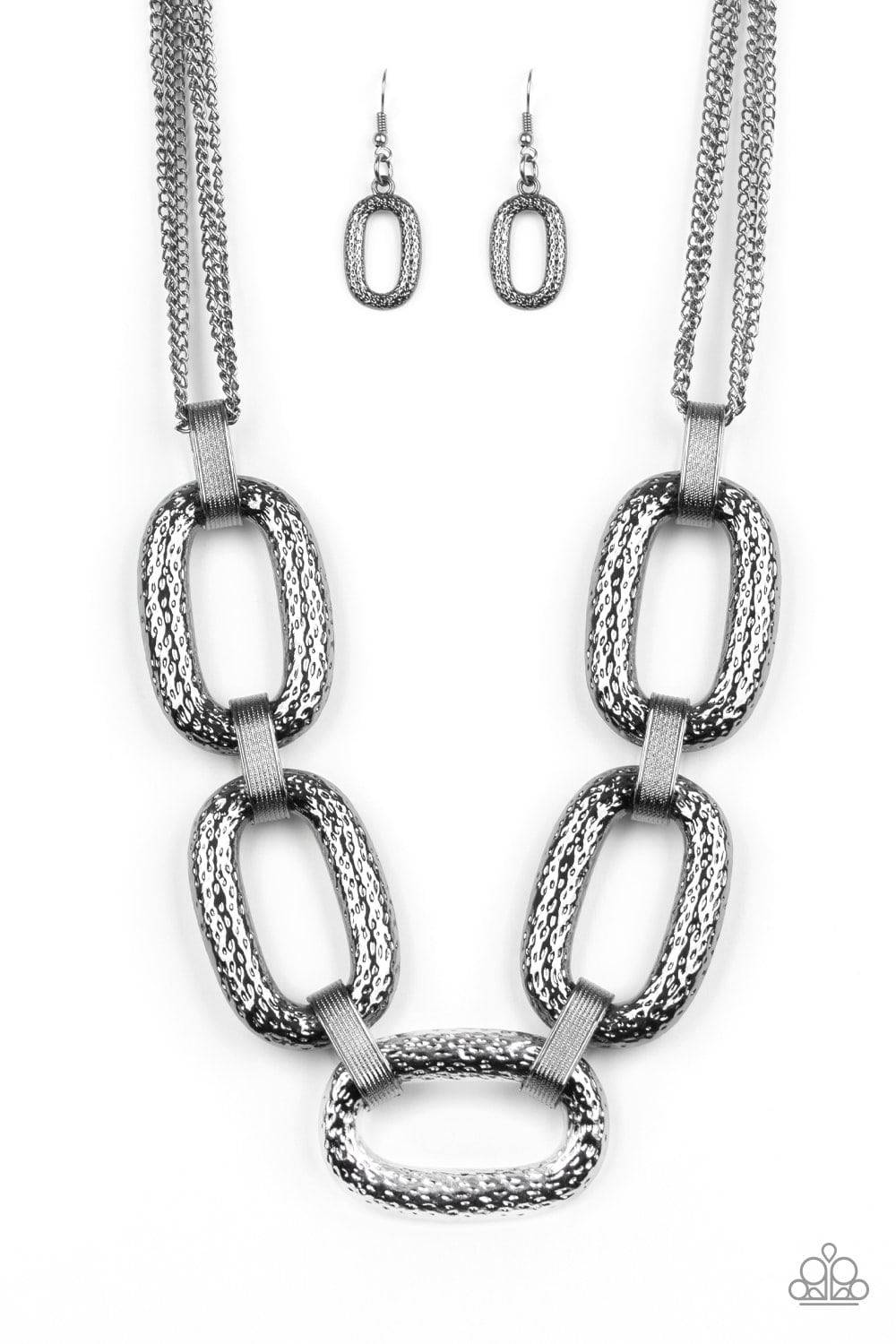 Take Charge - Black Gunmetal Necklace - Paparazzi Accessories - GlaMarous Titi Jewels