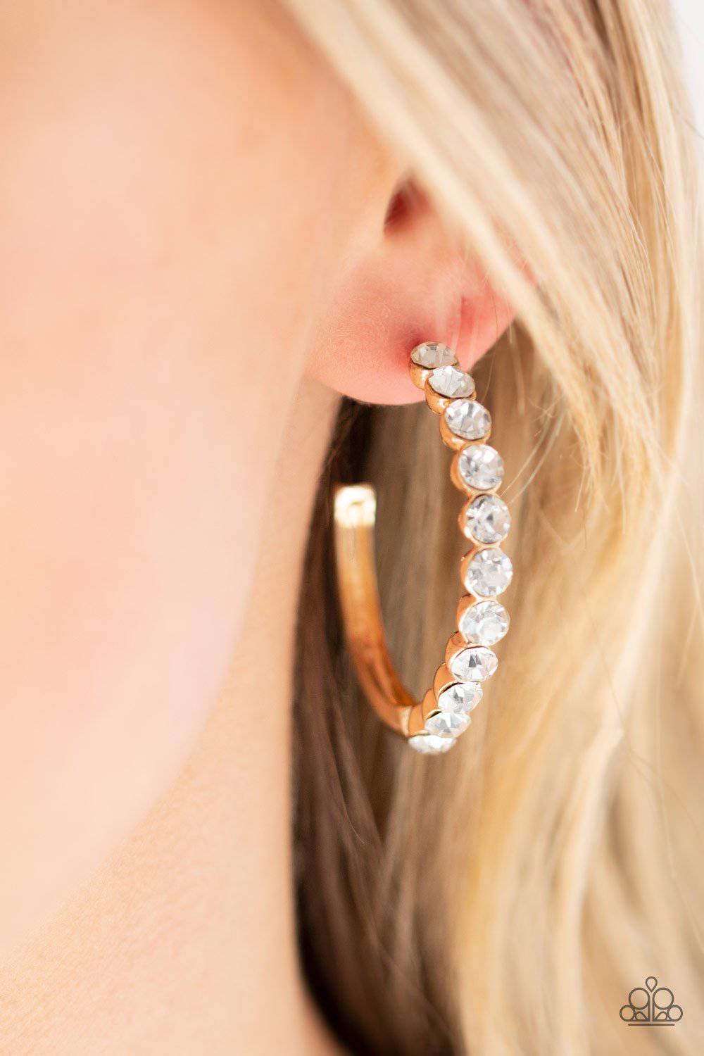 My Kind Of Shine - Gold Rhinestone Earrings - Paparazzi Accessories - GlaMarous Titi Jewels