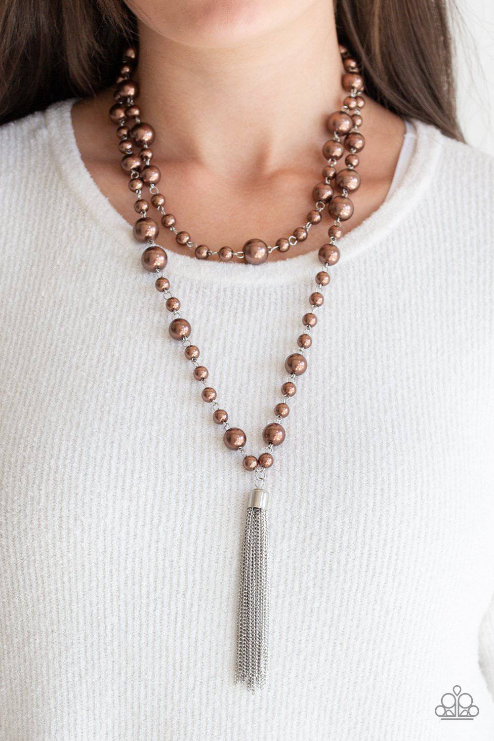 Social Hour Brown Necklace - Paparazzi Accessories - GlaMarous Titi Jewels