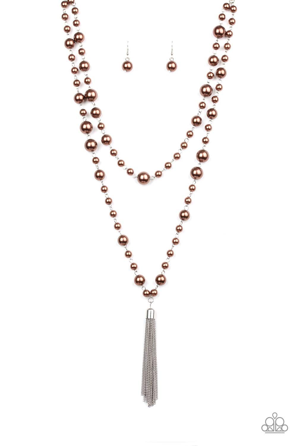 Social Hour Brown Necklace - Paparazzi Accessories - GlaMarous Titi Jewels