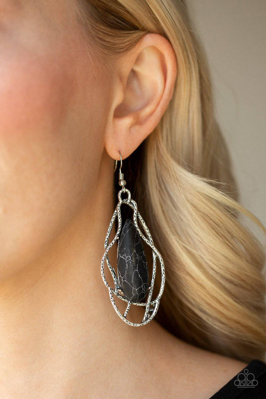 Artisan Tears - Black Stone Teardrop Earrings - Paparazzi Accessories - GlaMarous Titi Jewels