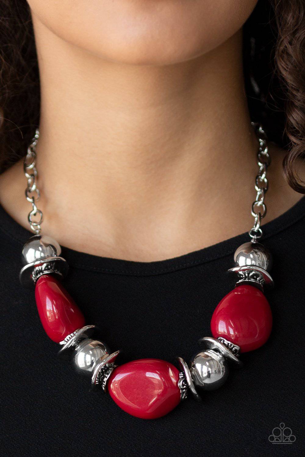 Vivid Vibes - Red Bead Necklace - Paparazzi Accessories - GlaMarous Titi Jewels