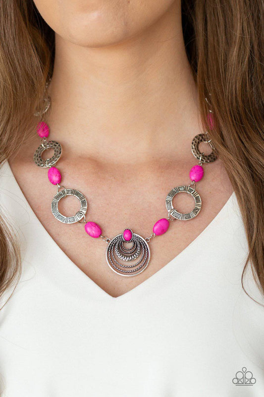 Zen Trend - Pink Stone Necklace - Paparazzi Accessories - GlaMarous Titi Jewels