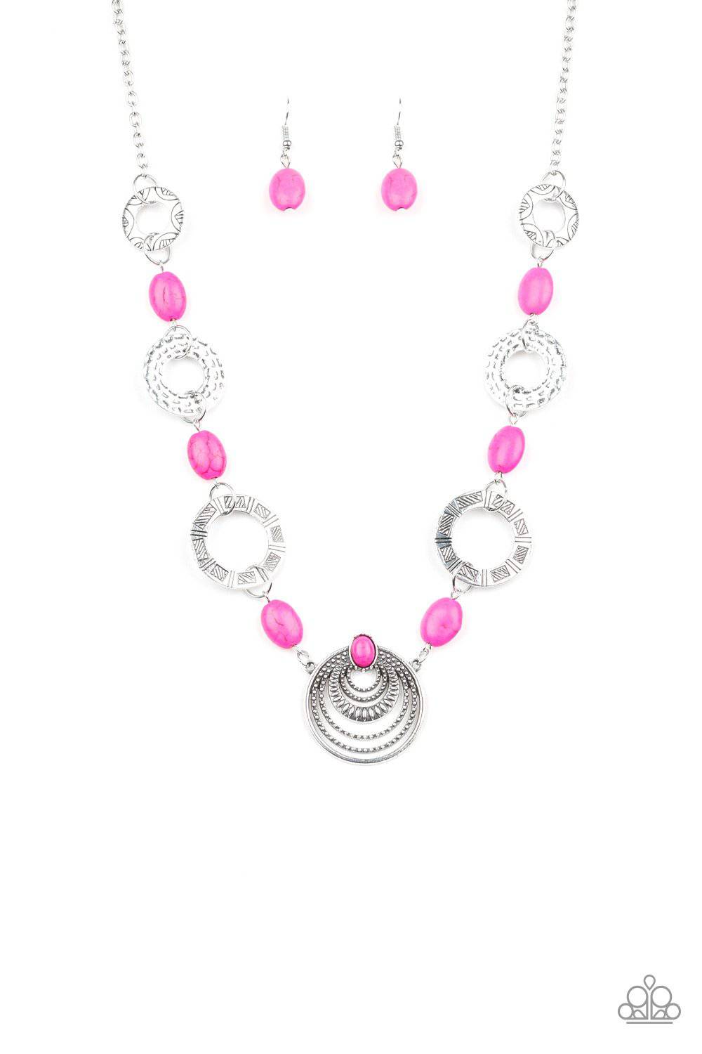 Zen Trend - Pink Stone Necklace - Paparazzi Accessories - GlaMarous Titi Jewels
