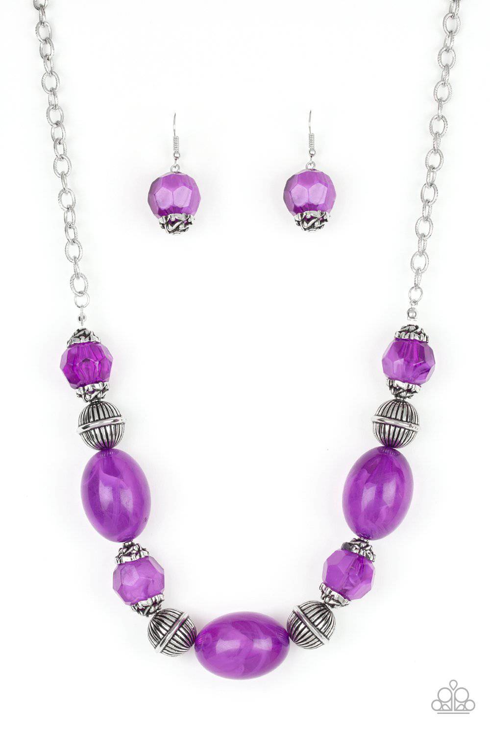 Ice Melt - Purple Bead Necklace - Paparazzi Accessories - GlaMarous Titi Jewels