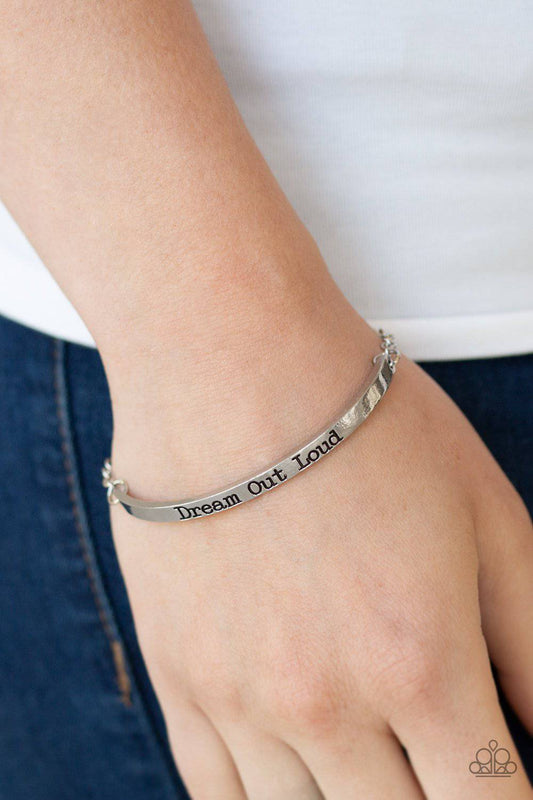 Dream Out Loud - Silver Inspirational Bracelet - Paparazzi Accessories - GlaMarous Titi Jewels