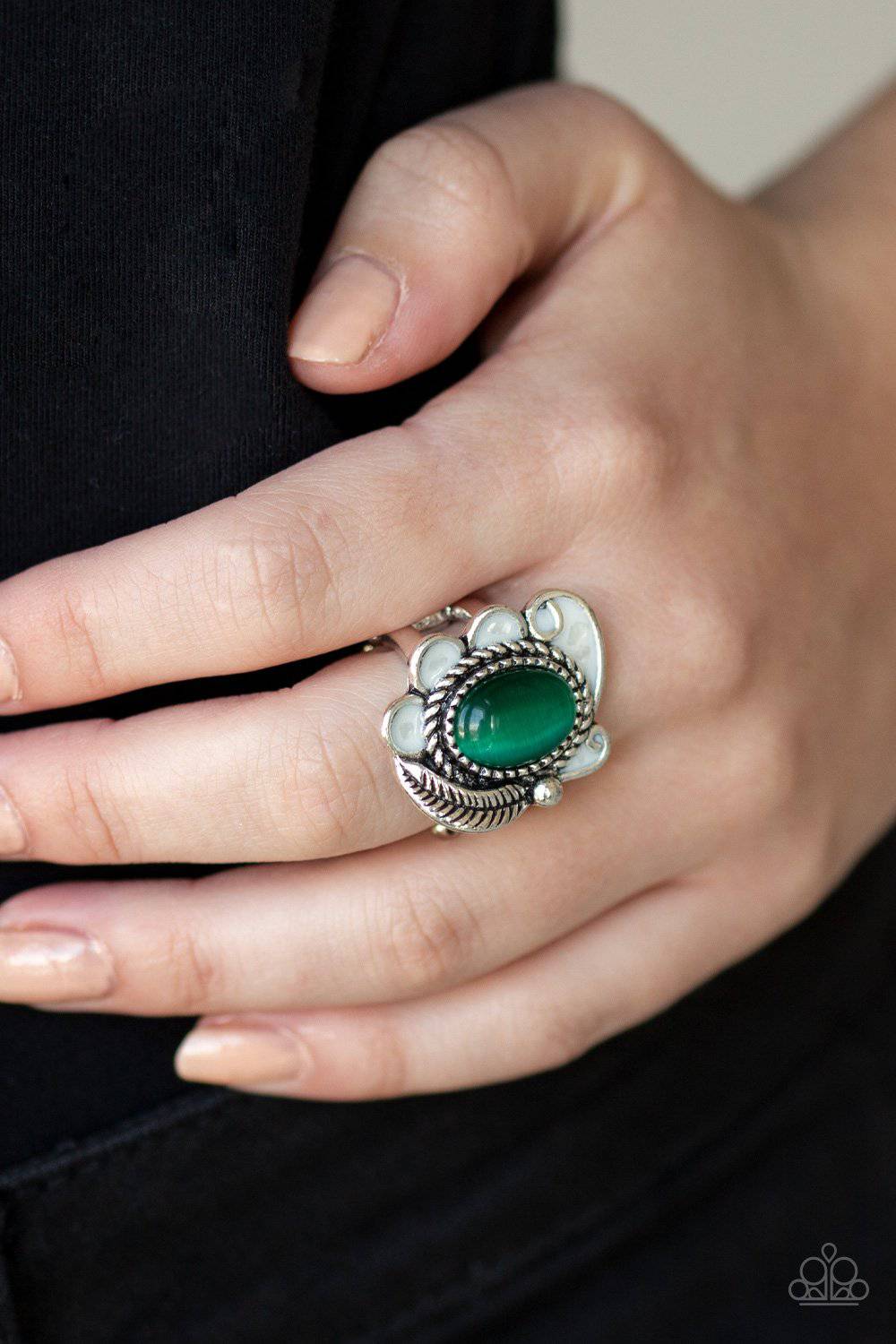 Fairytale Magic - Green Cat's Eye Ring - Paparazzi Accessories - GlaMarous Titi Jewels