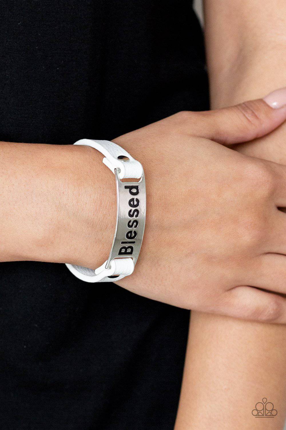 Count Your Blessings White Bracelet - Paparazzi Accessories - GlaMarous Titi Jewels