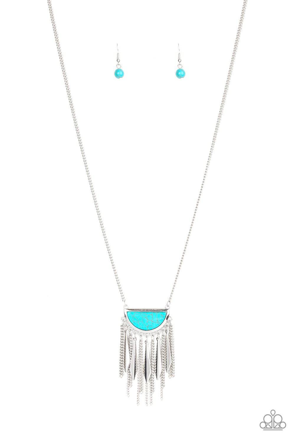 Desert Hustle -Turquoise Half Moon Pendant Necklace - Paparazzi Accessories - GlaMarous Titi Jewels