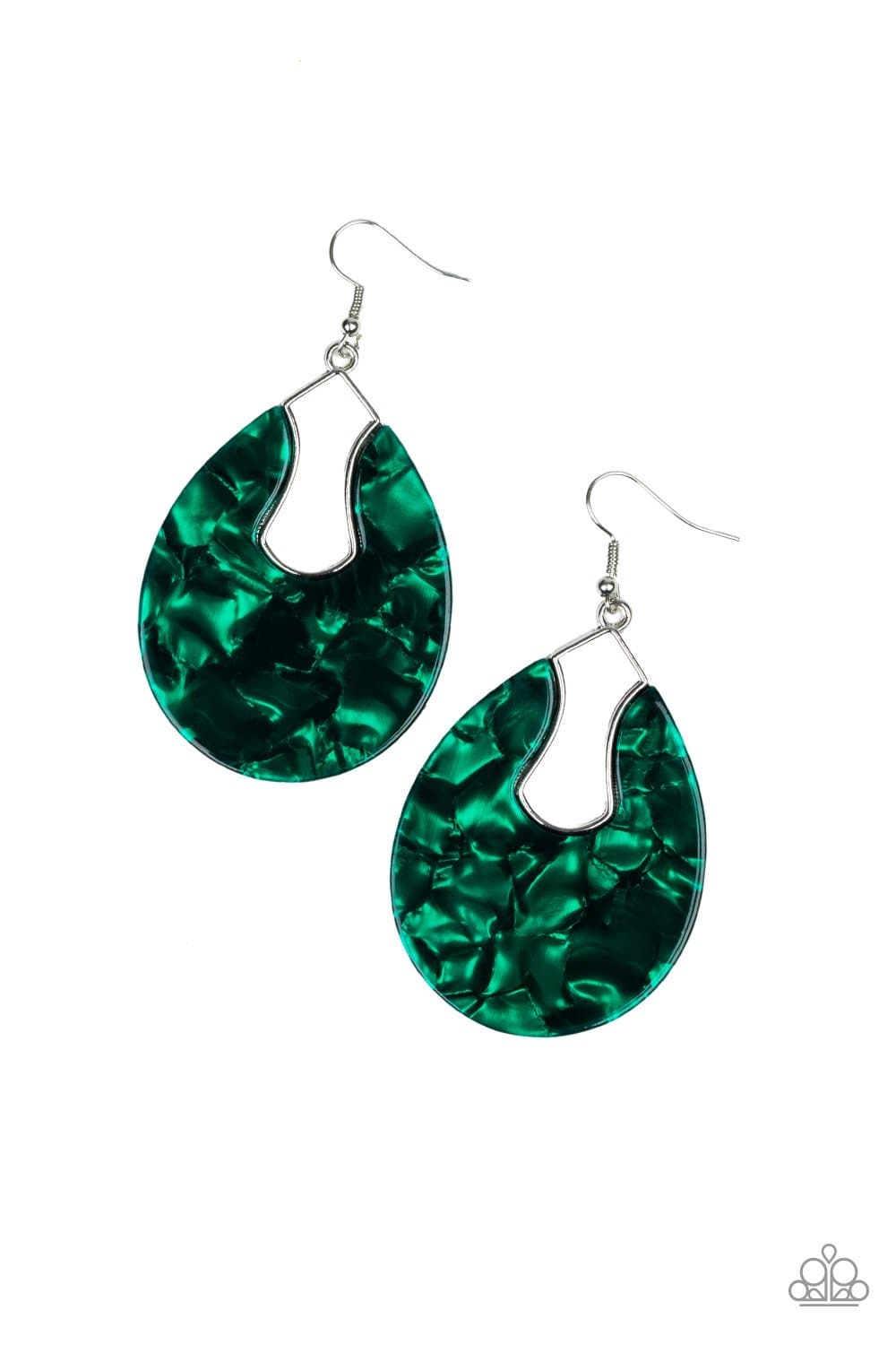 Pool Hopper - Green Acrylic Earrings - Paparazzi Accessories - GlaMarous Titi Jewels