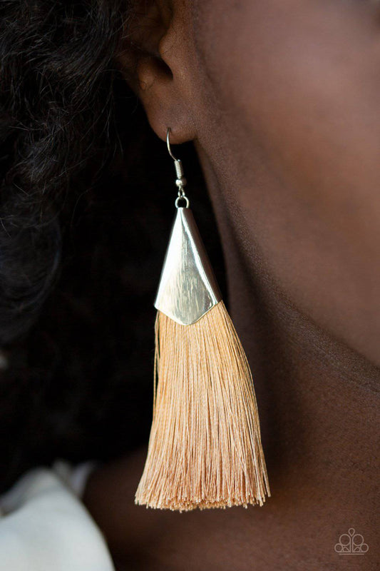 In Full PLUME - Brown Tassel Earrings - Paparazzi Accessories - GlaMarous Titi Jewels