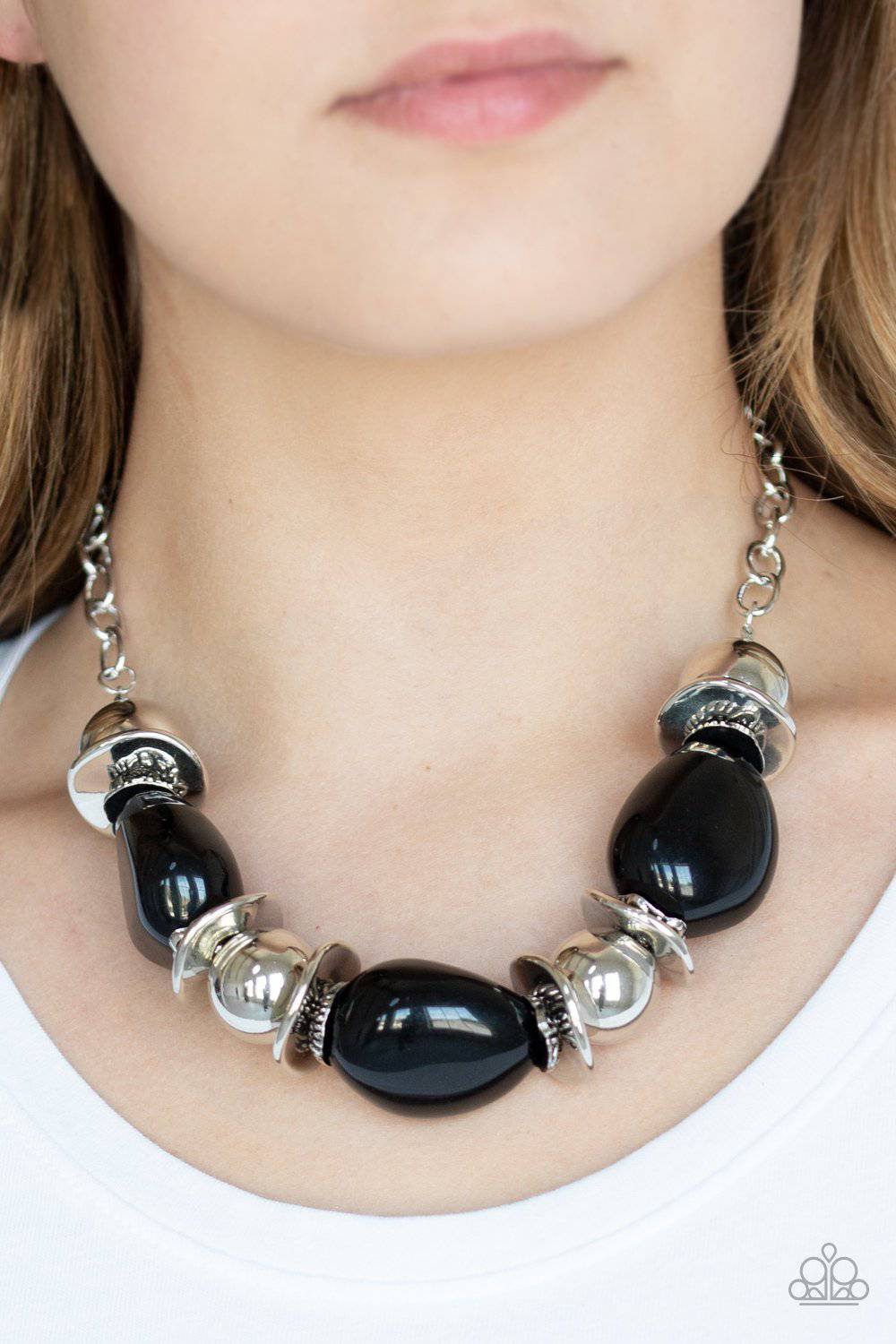 Vivid Vibes - Black Bead Necklace - Paparazzi Accessories - GlaMarous Titi Jewels