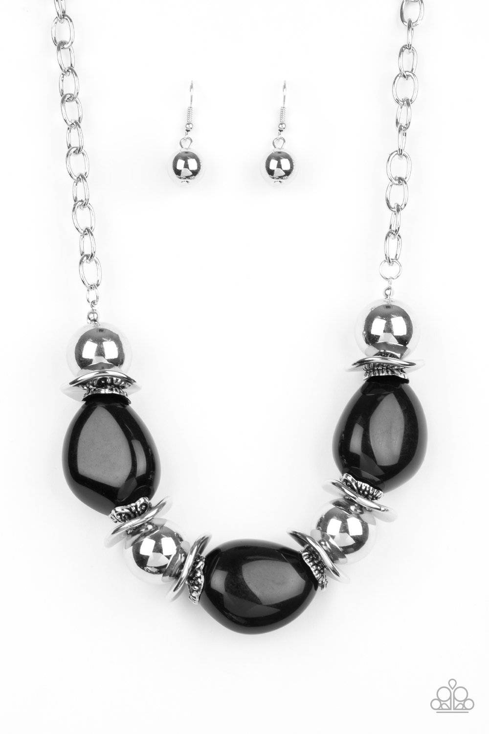 Vivid Vibes - Black Bead Necklace - Paparazzi Accessories - GlaMarous Titi Jewels