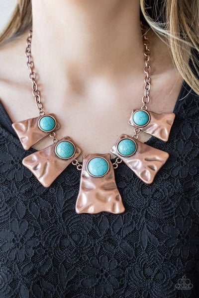 Copper and deals turquoise necklace