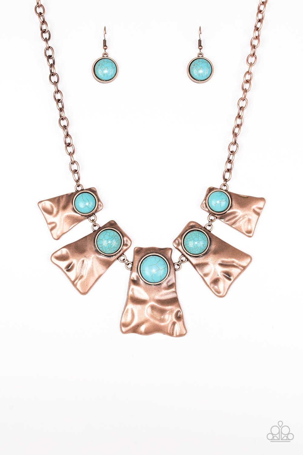 Cougar - Copper & Turquoise Necklace - Paparazzi Accessories - GlaMarous Titi Jewels
