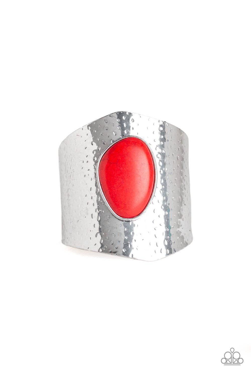 Casual Canyoneer - Red Cuff Bracelet - Paparazzi Accessories - GlaMarous Titi Jewels