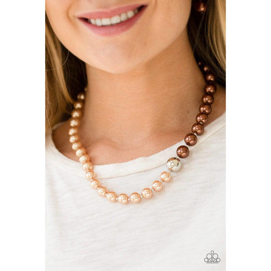 5th Avenue A-Lister - Brown Pearl Necklace - Paparazzi Accessories - GlaMarous Titi Jewels