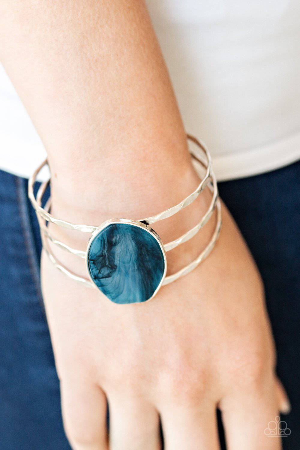 Canyon Dream - Blue Marble Cuff Bracelet - Paparazzi Accessories - GlaMarous Titi Jewels