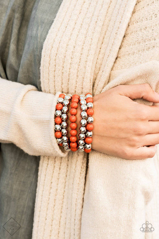 Pop-YOU-lar Culture Orange Bracelet - Paparazzi Accessories - GlaMarous Titi Jewels
