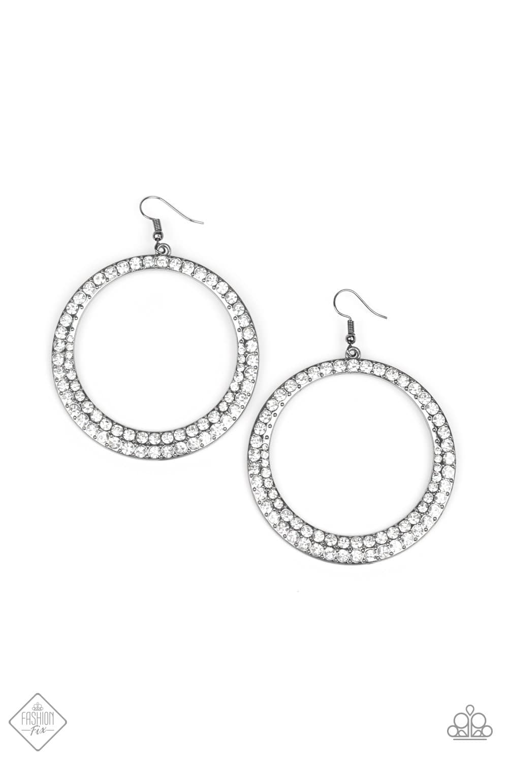 So Demanding - Black Rhinestone Earrings - Paparazzi Accessories - GlaMarous Titi Jewels