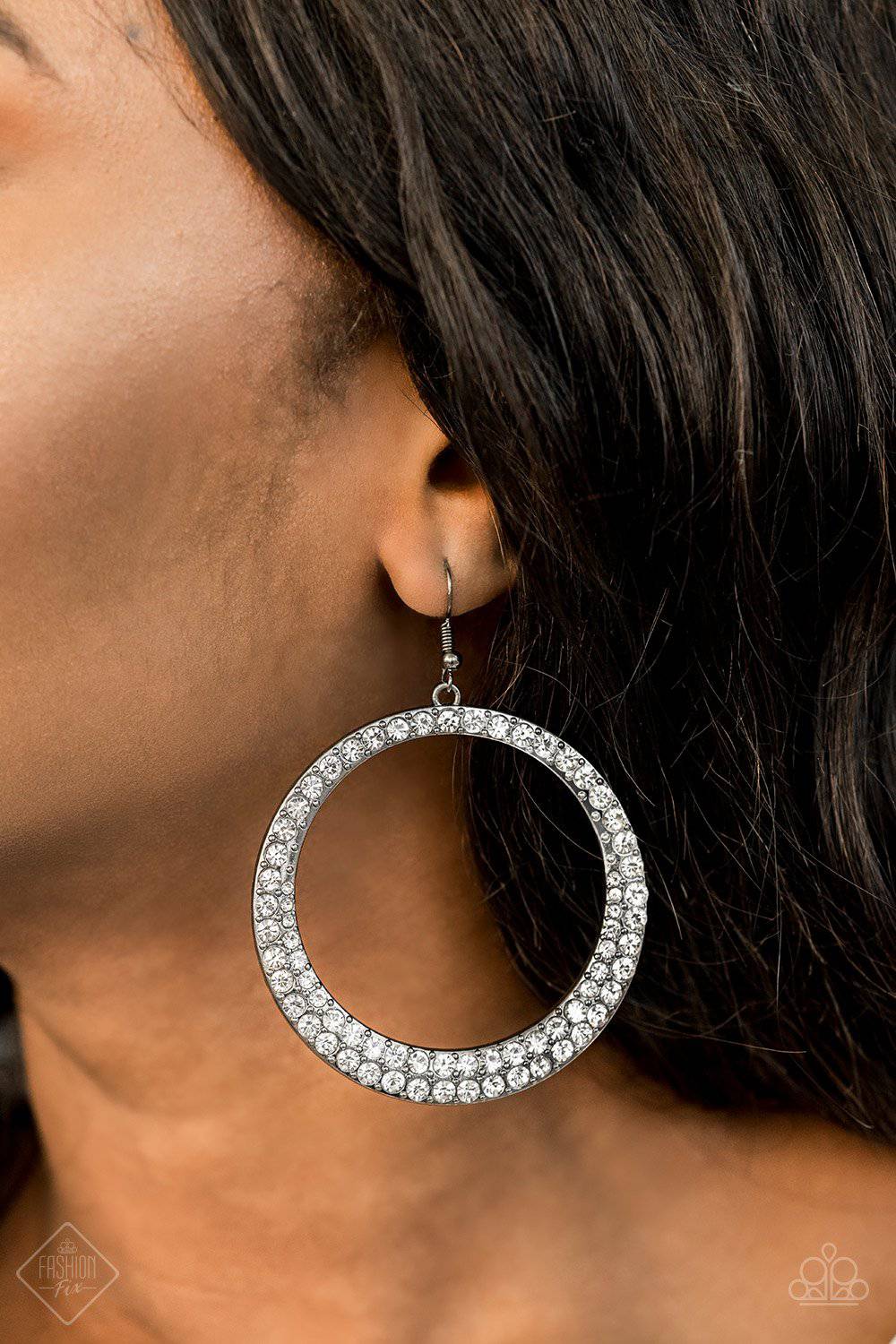 So Demanding - Black Rhinestone Earrings - Paparazzi Accessories - GlaMarous Titi Jewels
