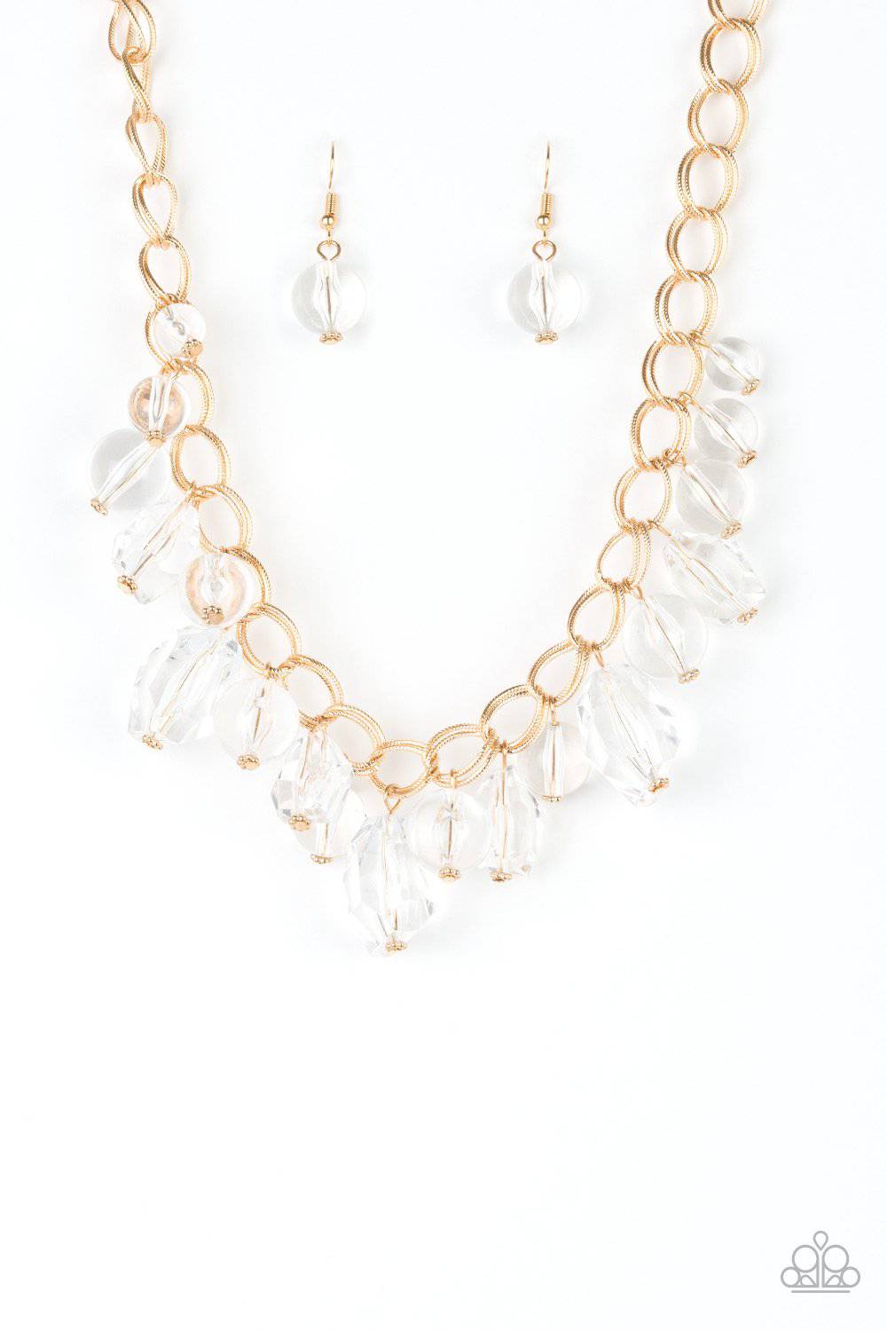 Gorgeously Globetrotter - Gold and Glassy Bead Necklace - Paparazzi Accessories - GlaMarous Titi Jewels
