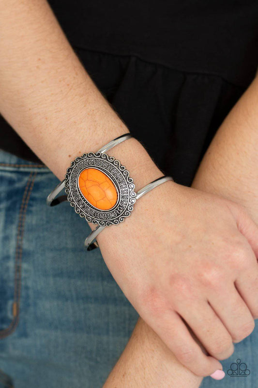 Extra EMPRESS-ive - Orange Cuff Bracelet - Paparazzi Accessories - GlaMarous Titi Jewels