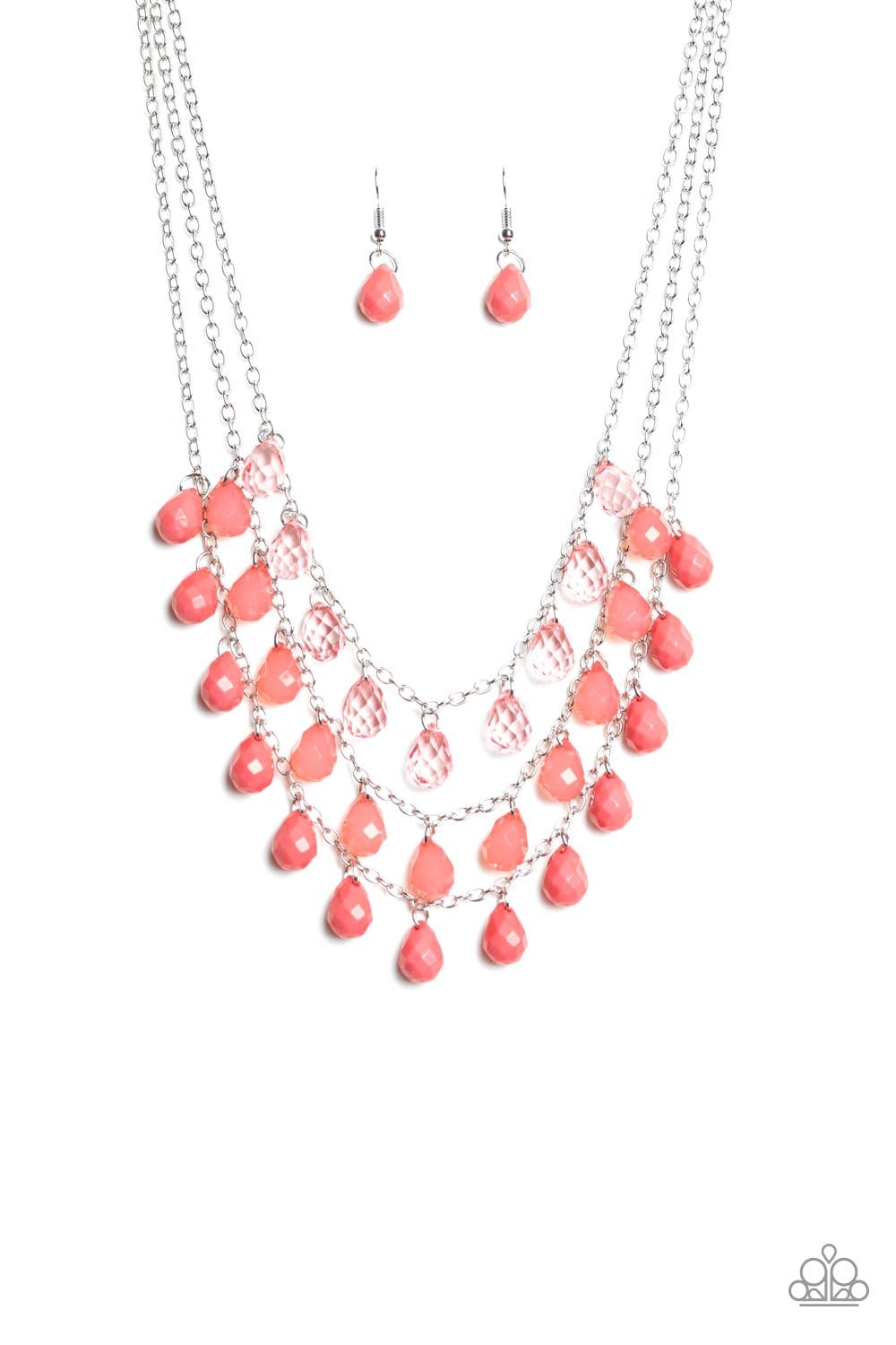 Melting Ice Caps - Coral Pink Necklace - Paparazzi Accessories - GlaMarous Titi Jewels