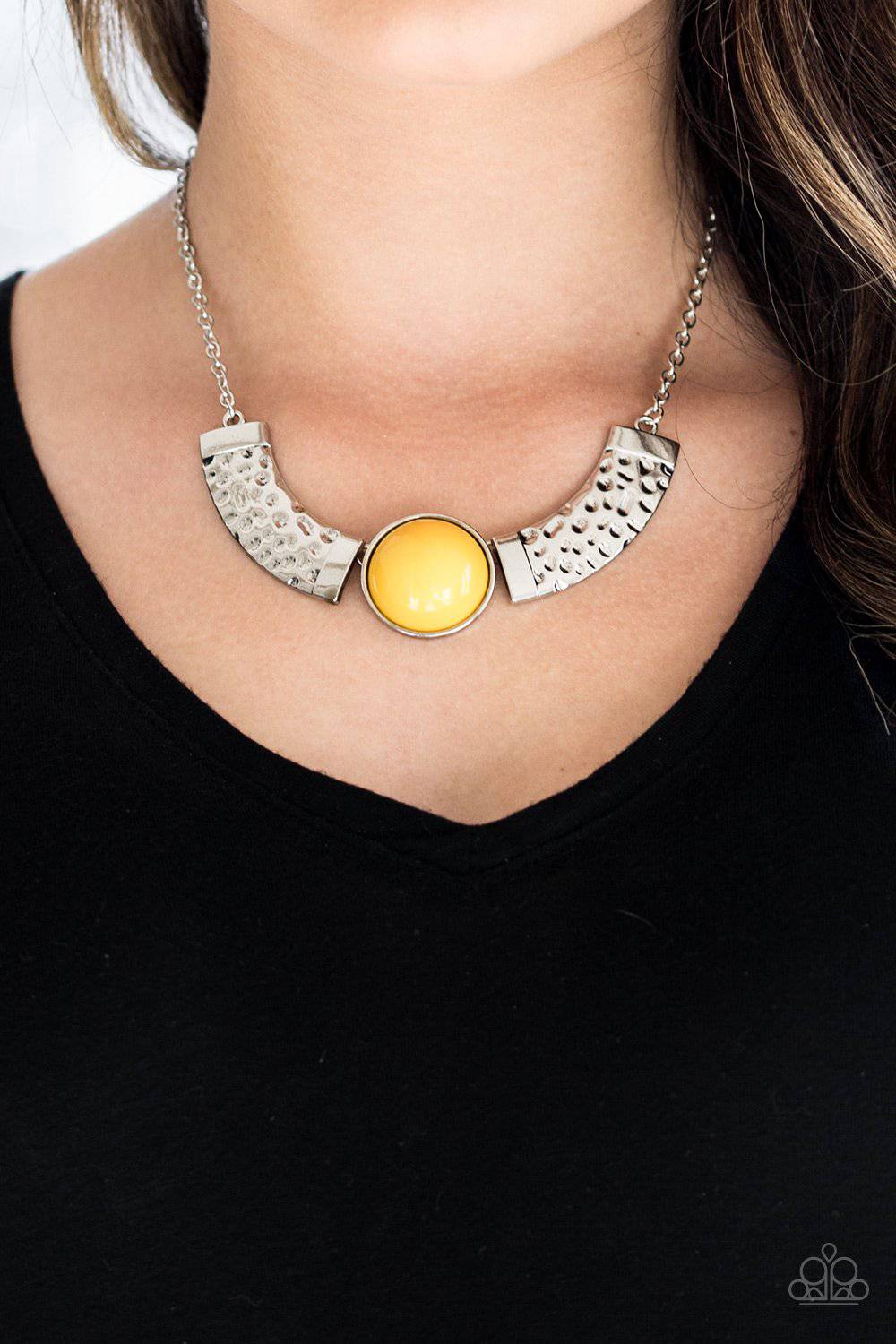 Egyptian Spell - Yellow Bead Necklace - Paparazzi Accessories - GlaMarous Titi Jewels