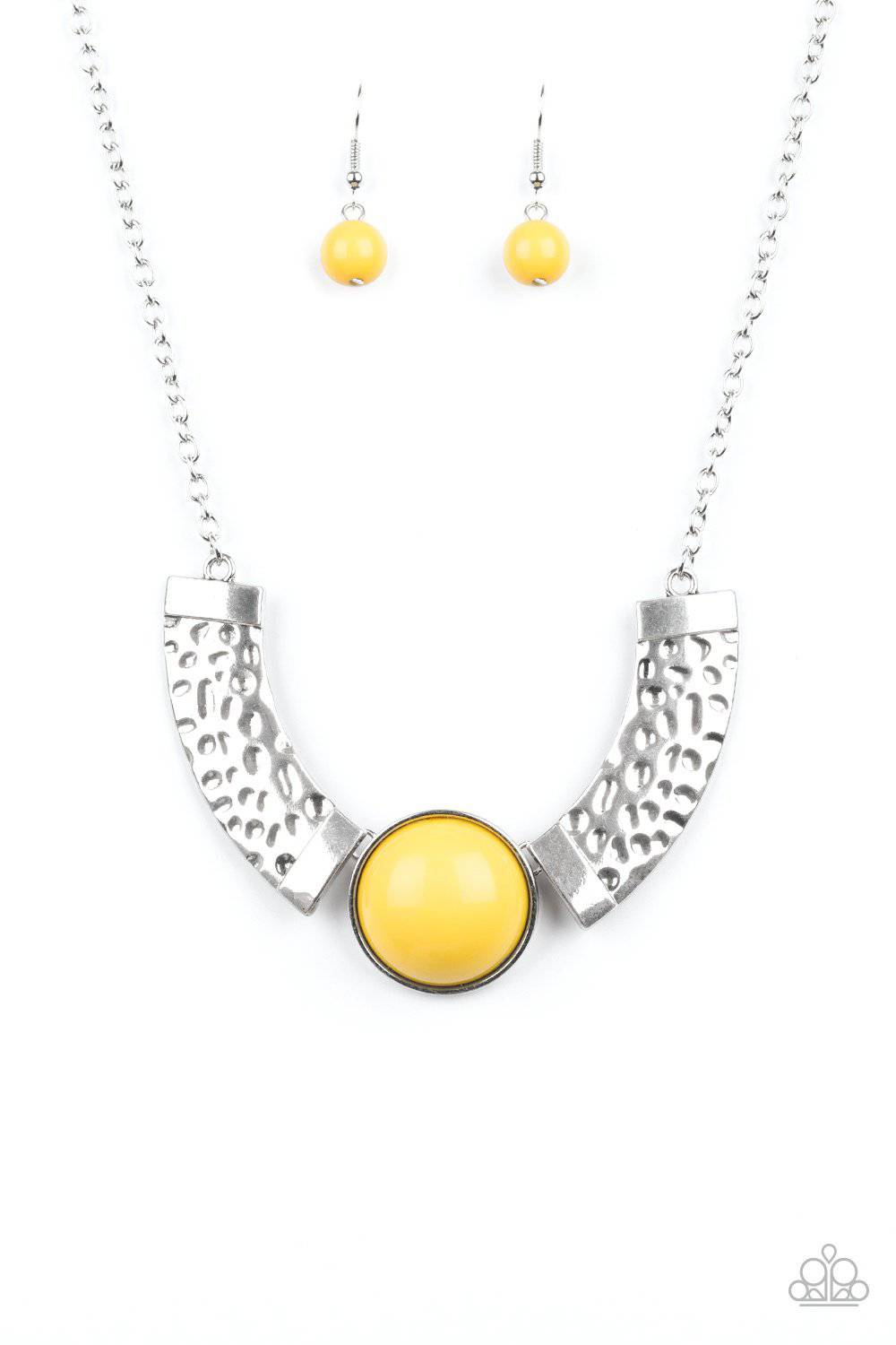 Egyptian Spell - Yellow Bead Necklace - Paparazzi Accessories - GlaMarous Titi Jewels