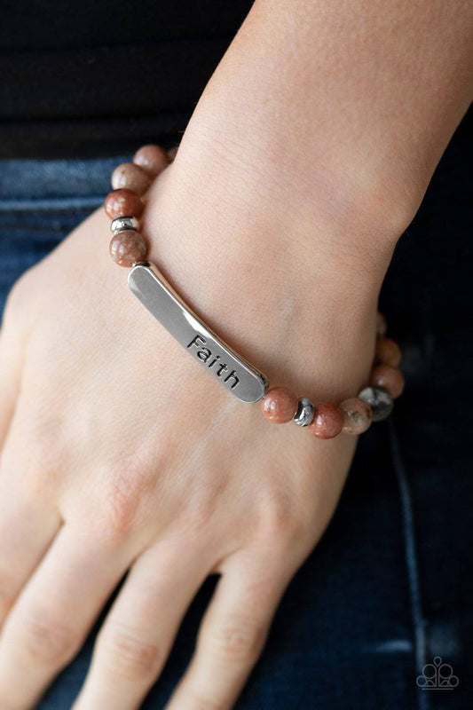 Faith In All Things - Multicolored Stretchy Faith Bracelet - Paparazzi Accessories - GlaMarous Titi Jewels