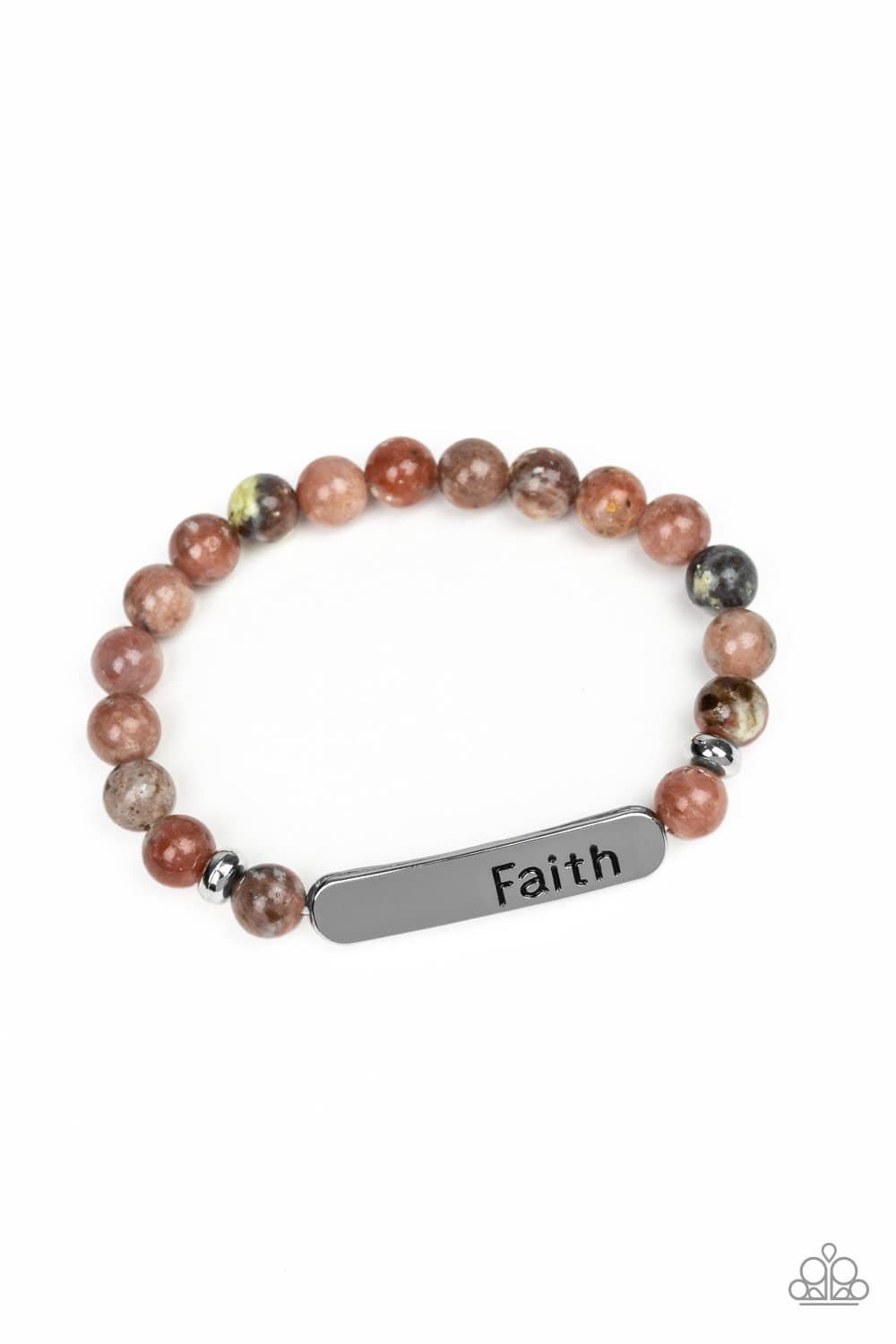 Faith In All Things - Multicolored Stretchy Faith Bracelet - Paparazzi Accessories - GlaMarous Titi Jewels