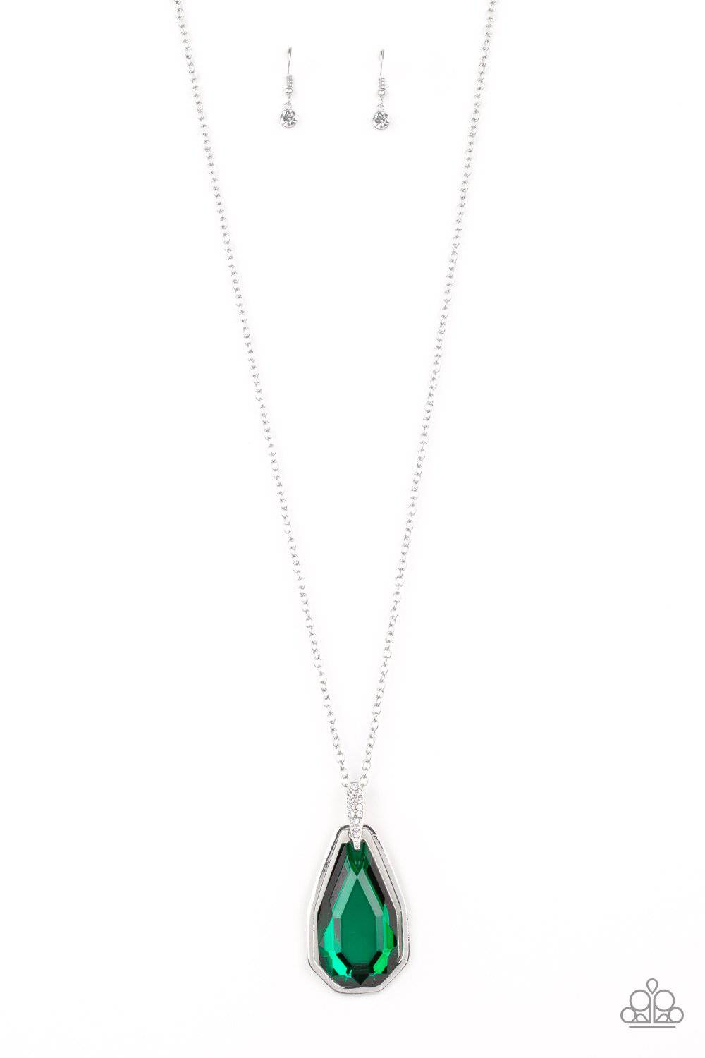 Maven Magic - Green Rhinestone Necklace -Paparazzi Accessories - GlaMarous Titi Jewels