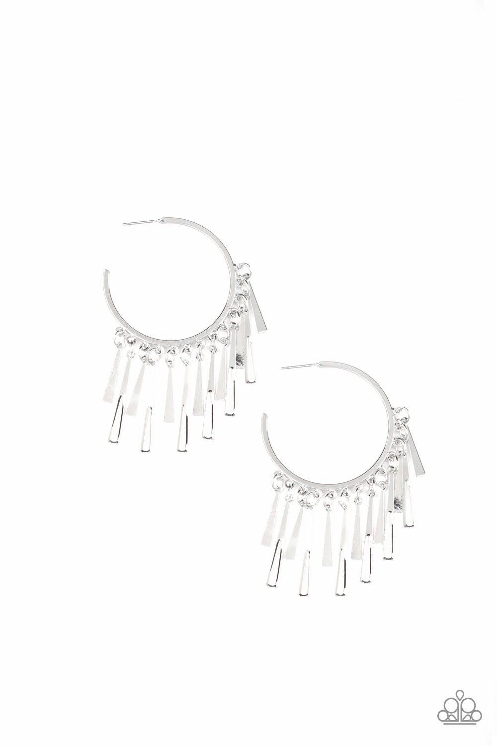 Bring The Noise - Silver Earrings - Paparazzi Accessories - GlaMarous Titi Jewels