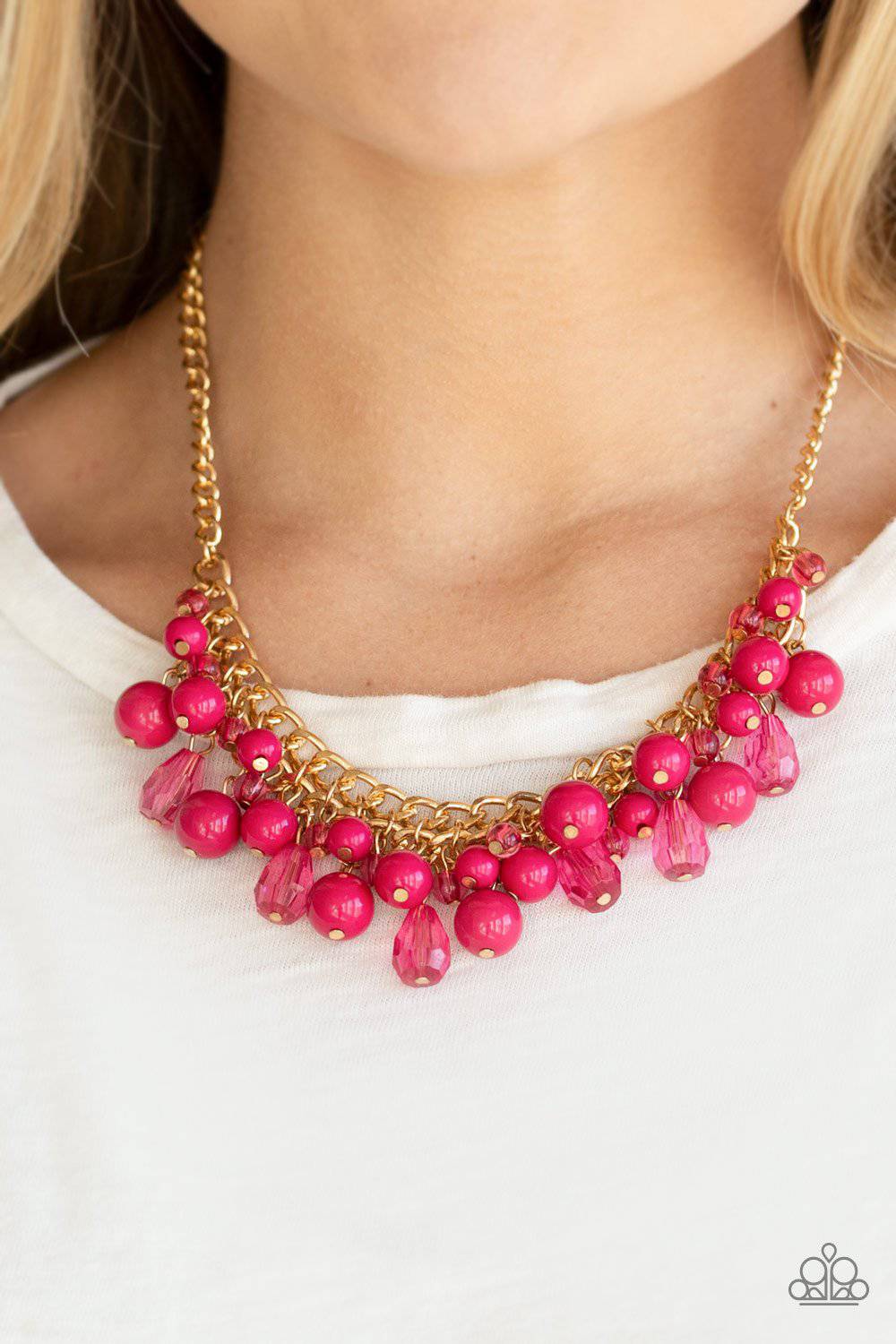 Tour de Trendsetter - Pink & Gold Necklace - Paparazzi Accessories - GlaMarous Titi Jewels