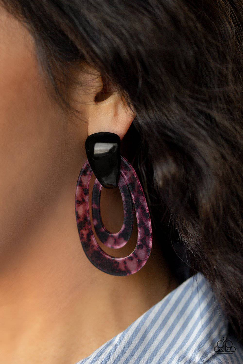 The HAUTE Zone - Multi Acrylic Hoop Earrings - Paparazzi Accessories - GlaMarous Titi Jewels
