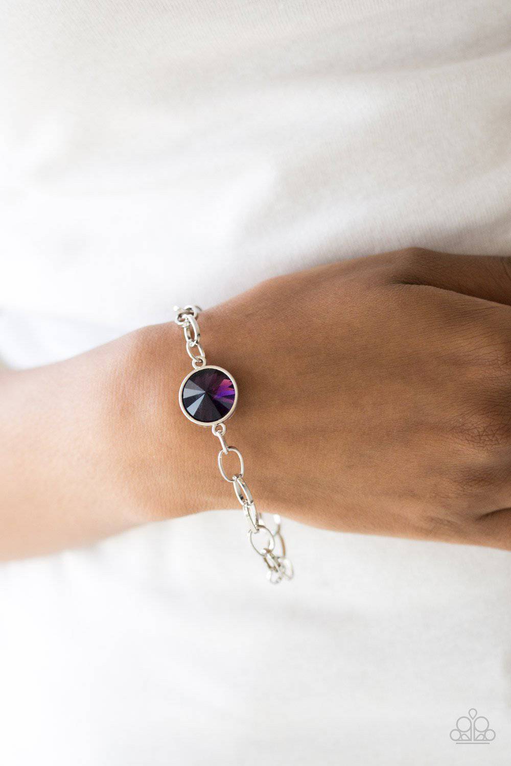 All Aglitter - Purple Bracelet - Paparazzi Accessories - GlaMarous Titi Jewels