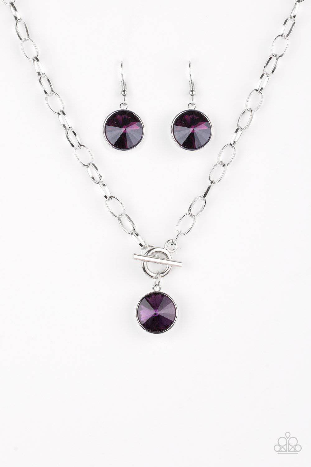 She Sparkles On - Purple Gem Necklace - Paparazzi Accessories - GlaMarous Titi Jewels