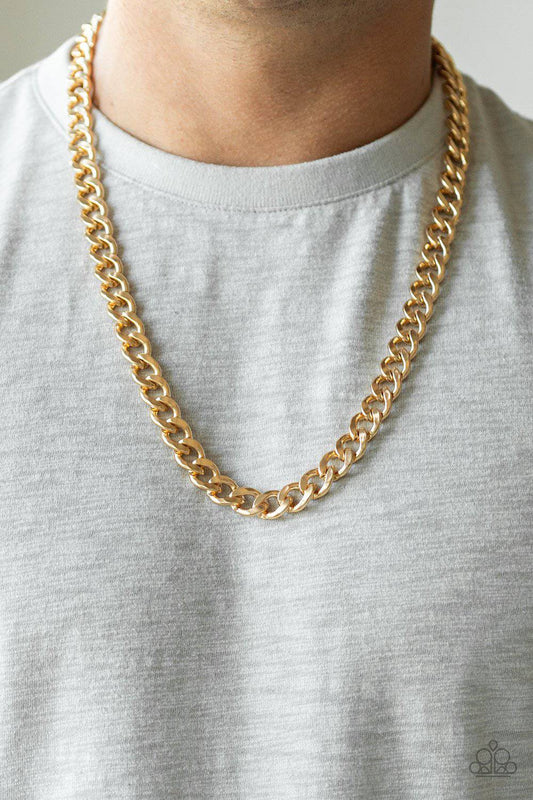 Alpha - Gold Men's Chain - Paparazzi Accessories - GlaMarous Titi Jewels