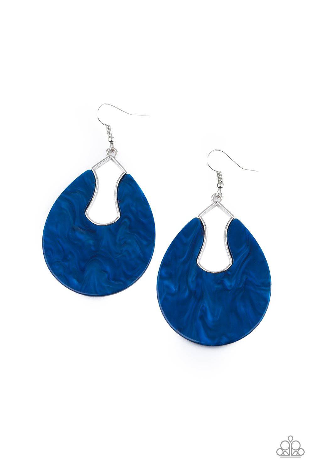 Pool Hopper - Blue Acrylic Earrings - Paparazzi Accessories - GlaMarous Titi Jewels
