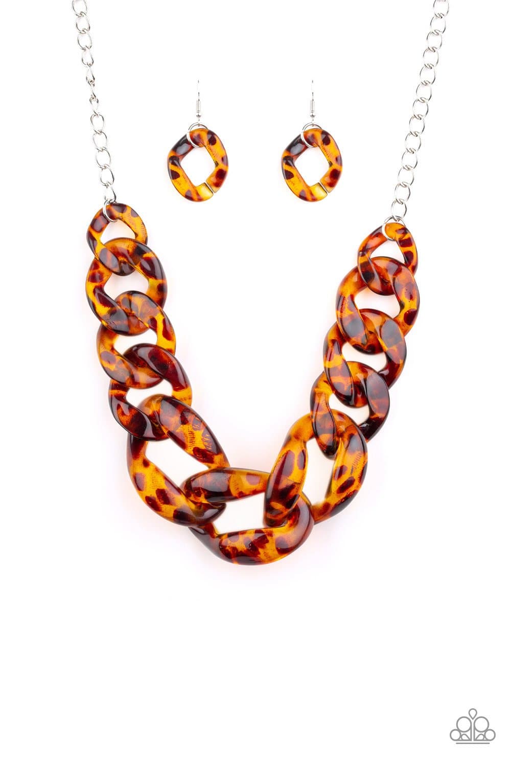Red-HAUTE Mama - Brown Tortoise Shell Acrylic Necklace - Paparazzi Accessories - GlaMarous Titi Jewels
