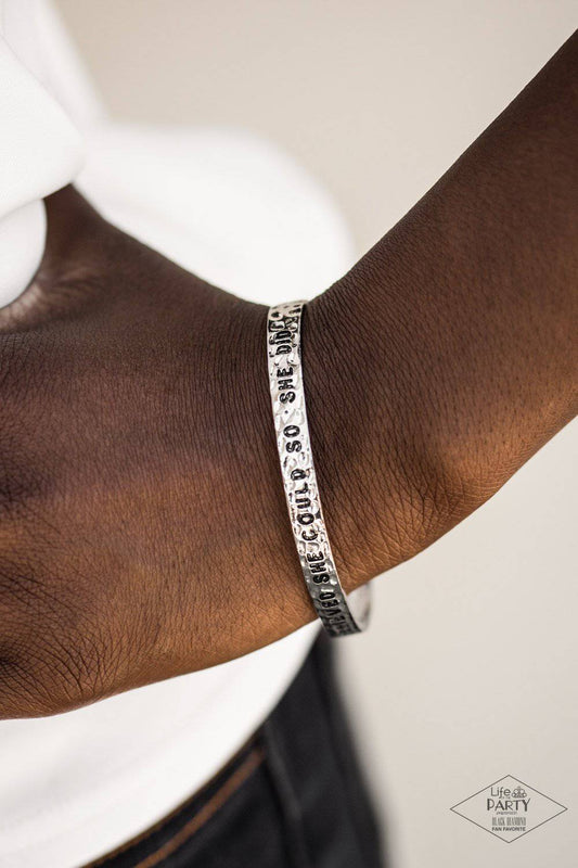 She Believed She Could - Silver Cuff Bracelet - Paparazzi Accessories - GlaMarous Titi Jewels