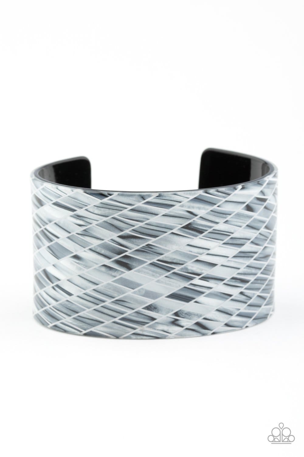 Vogue Revamp - Silver Acrylic Cuff Bracelet - Paparazzi Accessories - GlaMarous Titi Jewels