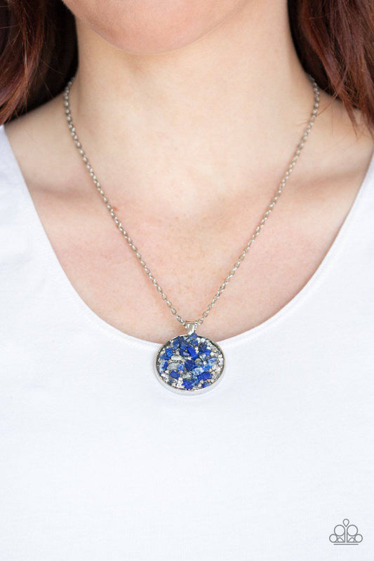 GLAM Crush Monday - Blue Metallic Rhinestone Necklace - Paparazzi Accessories - GlaMarous Titi Jewels