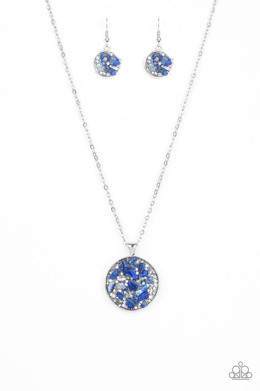 GLAM Crush Monday - Blue Metallic Rhinestone Necklace - Paparazzi Accessories - GlaMarous Titi Jewels