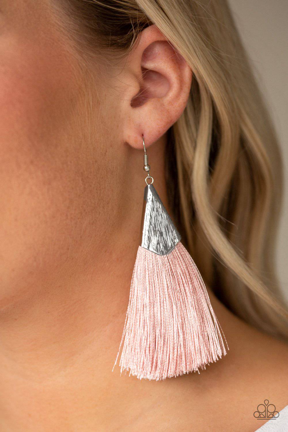 In Full PLUME - Pink Tassel Earrings - Paparazzi Accessories - GlaMarous Titi Jewels