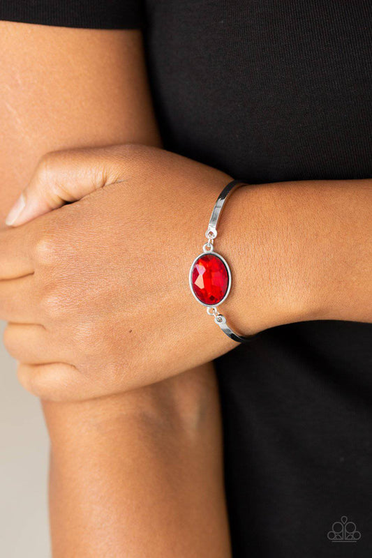 Definitely Dashing - Red Rhinestone Bracelet - Paparazzi Accessories - GlaMarous Titi Jewels